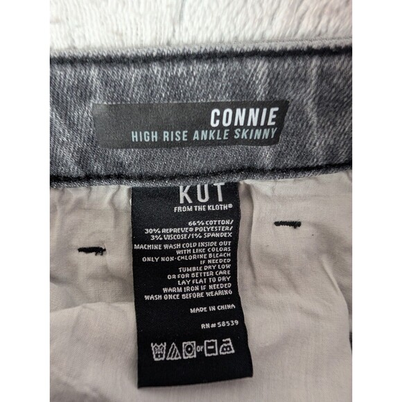 KUT From The Kloth Gray Connie High Rise Women 6 Ankle Skinny Distressed Jeans - Picture 6 of 14